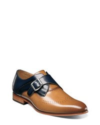 Stacy Adams Saxton Perforated Monk Strap Shoe