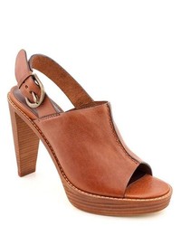Cole Haan Stephanie Airotclg Brown Leather Mules Heels Shoes