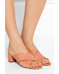 Mansur Gavriel Leather Mules Camel