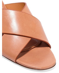 Mansur Gavriel Leather Mules Camel