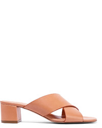 Mansur Gavriel Leather Mules Camel