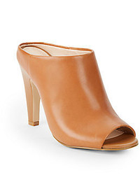 French Connection Randy Leather Peep Toe Mules