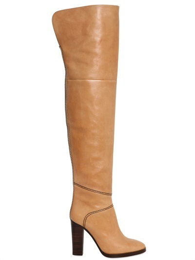 Chloé 105mm Leather Over The Knee Boots 