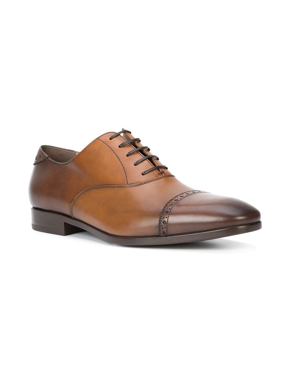 Ferragamo round-toe leather oxford shoes - Brown