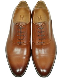 Moreschi Dublin Tan Calf Leather Oxford Shoes Wrubber Sole