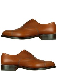 Moreschi Londra Tan Calfskin Cap Toe Oxford Shoes