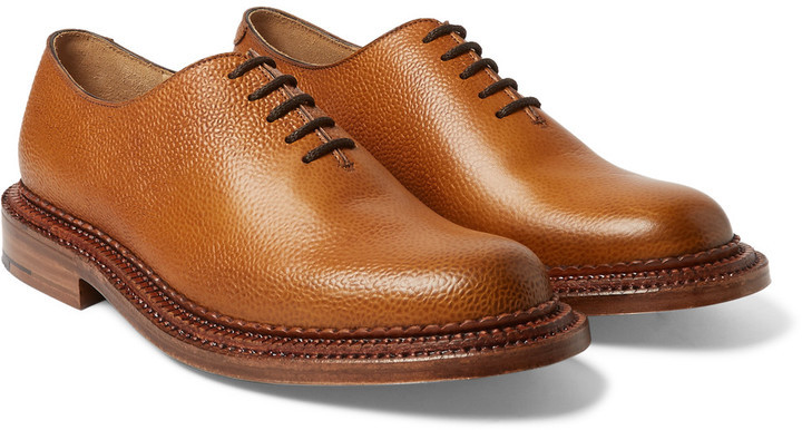 Grenson Triple Welted Grained Leather Oxford Shoes, $770 | MR PORTER ...