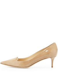 Jimmy Choo Allure Pointed Patent Loafer Pump Nude