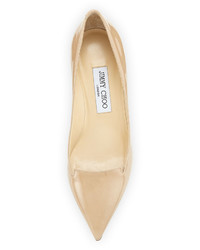 Jimmy Choo Allure Pointed Patent Loafer Pump Nude