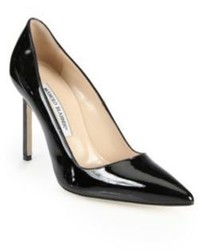 Manolo Blahnik Bb 105 Patent Leather Point Toe Pumps