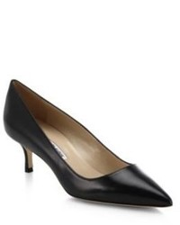 Manolo Blahnik Bb 50 Leather Point Toe Pumps