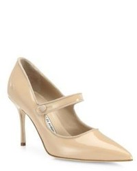 Manolo Blahnik Campari Patent Leather Mary Jane Pumps