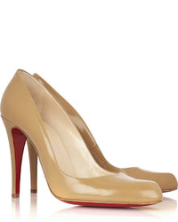 Christian Louboutin Dcollet 100 Leather Pumps Sand