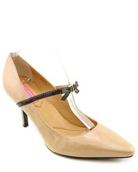Isaac Mizrahi Agalia Nude Patent Leather Pumps Heels Shoes