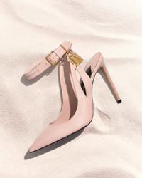 Tom Ford Leather Ankle Lock 105mm Pump Nude