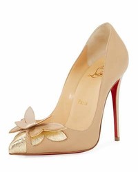 Christian Louboutin Maripopump Butterfly Red Sole Pump Nude