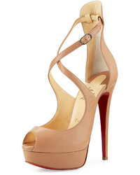 Christian Louboutin Marlenalta Leather 150mm Red Sole Pump Nude