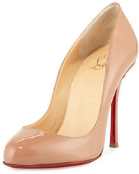 Christian Louboutin Merci Allen Patent 100mm Red Sole Pump Nude