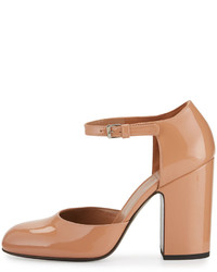 Laurence Dacade Mindy Patent Dorsay Ankle Wrap Pump Nude