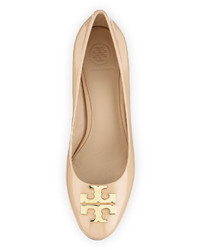 Tory Burch Raleigh Logo Leather Pump Nude