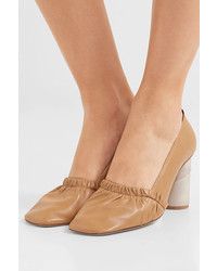 Loewe Ruched Leather And Suede Pumps