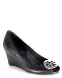 Tory Burch Sally 2 Tumbled Leather Wedge Pumps
