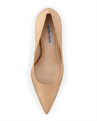 Charles David Sway Ii Pointy Leather Pump Camel