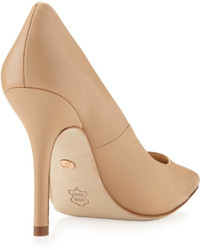 Charles David Sway Ii Pointy Leather Pump Camel