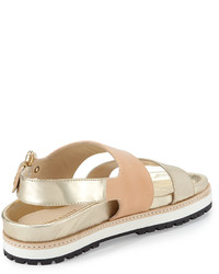 Etienne Aigner Annie Leather Slingback Sandal Pale Goldnatural