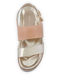 Etienne Aigner Annie Leather Slingback Sandal Pale Goldnatural