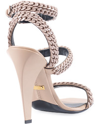 Tom Ford Chain Strappy 105mm Sandal Beige