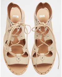Asos Collection Faye Lace Up Leather Sandals