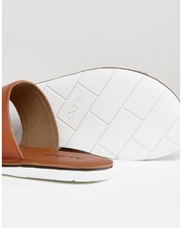 Aldo Delpizzo Leather Double Strap Slip On Sandals
