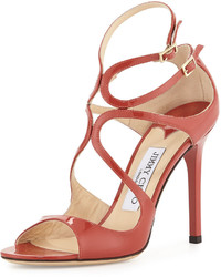 Jimmy Choo Lang Patent Strappy 100mm Sandal Agate
