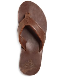 Brooks Brothers Leather Flip Flops