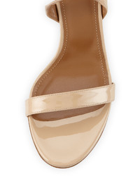 Aquazzura Linda Patent Leather 75mm Sandal Nude