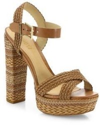 Schutz Lorah Braided Leather Platform Sandals