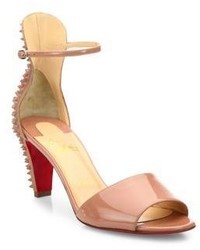 Christian Louboutin Mini Stud Patent Leather Ankle Strap Sandals