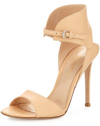 Gianvito Rossi Nappa Leather Ankle Cuff Sandal Light Nude