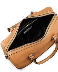 Charles Jourdan Dara Colorblocked Leather Satchel Bag Tanblack