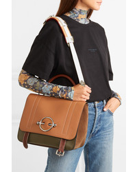 JW Anderson Disc Color Block Leather And Suede Shoulder Bag