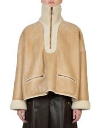 Tan Leather Shearling Jacket