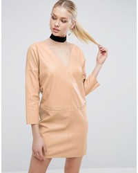 Asos Leather Look Shift Dress