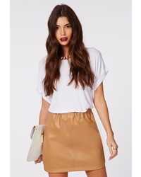 How to Wear a Tan Leather Skirt (8 looks) | Women's Fashion
