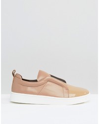 Sol Sana Mickey Nude Patent Leather Slip On Sneakers