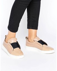 Sol Sana Mickey Nude Patent Leather Slip On Sneakers