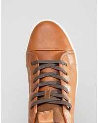 Aldo Agroiwien Mid Sneakers In Tan Leather