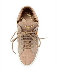Giuseppe Zanotti Design 20mm Embossed Leather Mid Top Sneakers