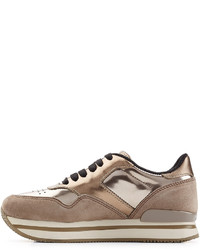 Hogan Suede And Leather Platform Sneakers