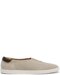 WANT Les Essentiels Tesla Leather Trimmed Organic Cotton Canvas Sneakers